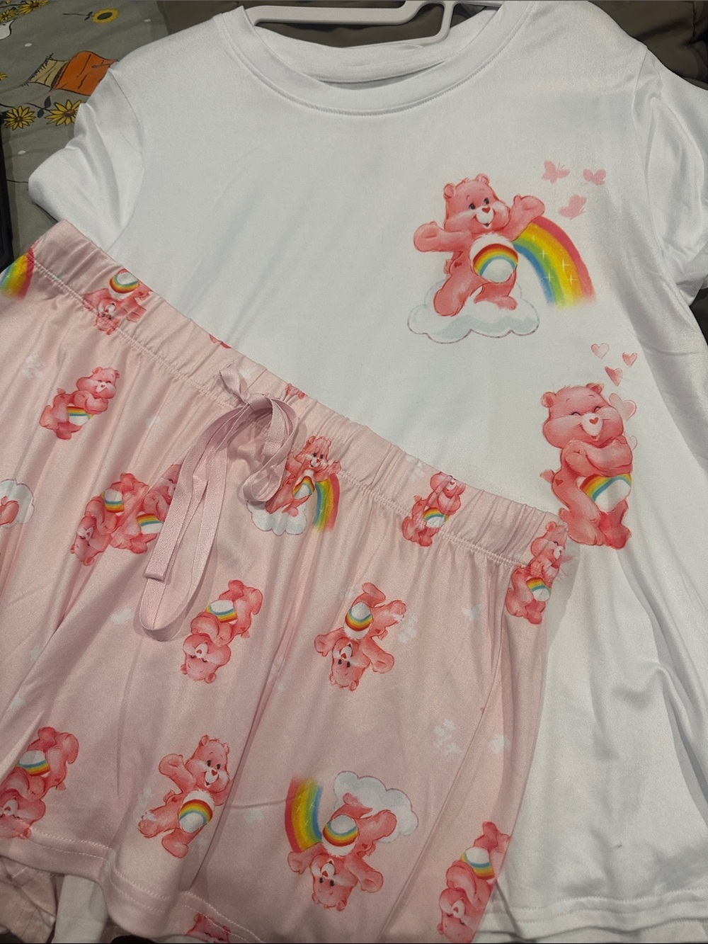 Pink & White Rainbow Bear Pajama Set
